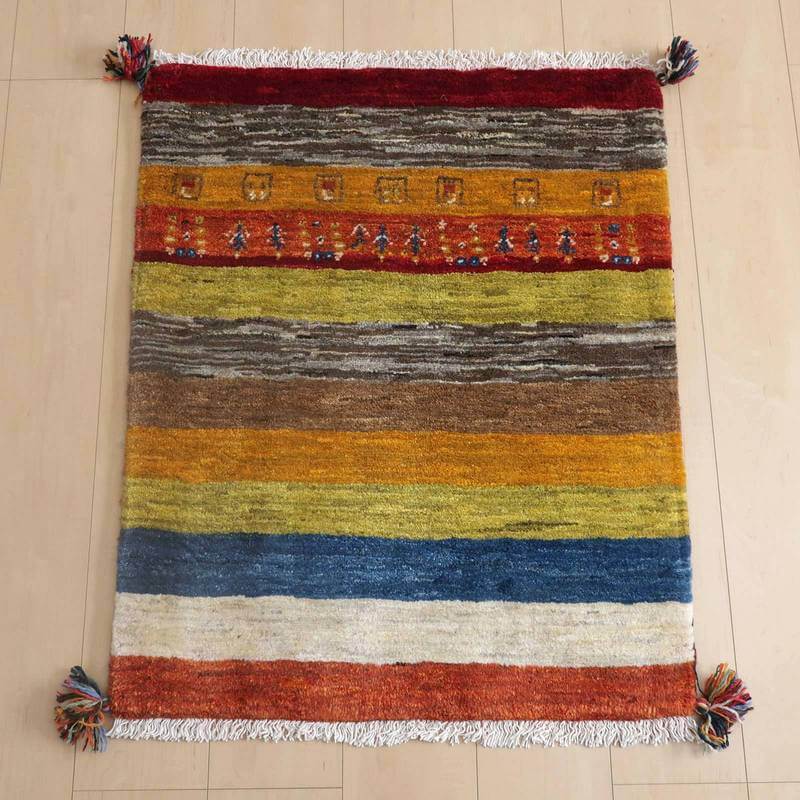 プレミアムギャッベ/ホシナマイ(カシュクリ) 84×68cm(HSS-67067)