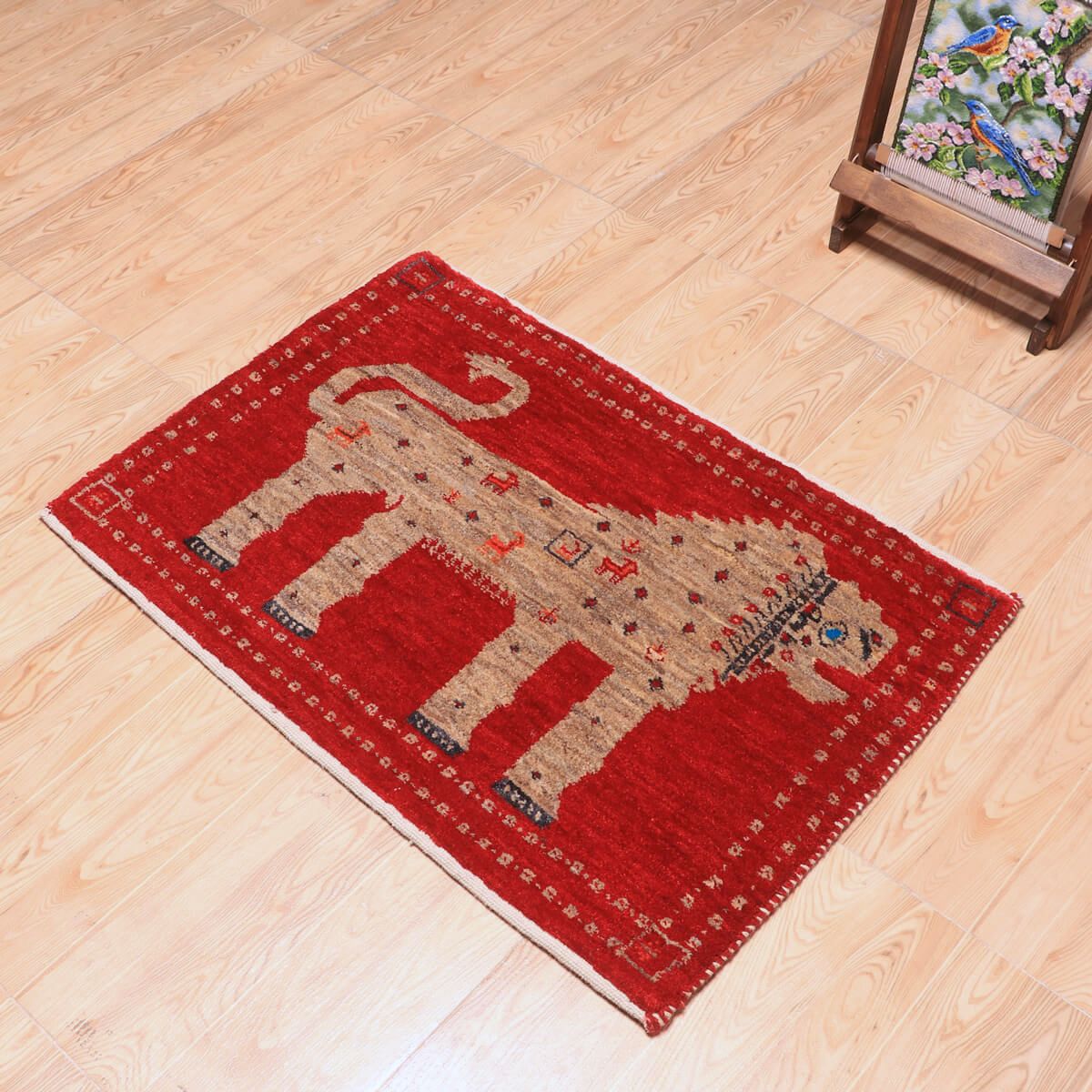 ギャッベ(ギャベ)ルリバフ 89×60cm(HSS-70106)