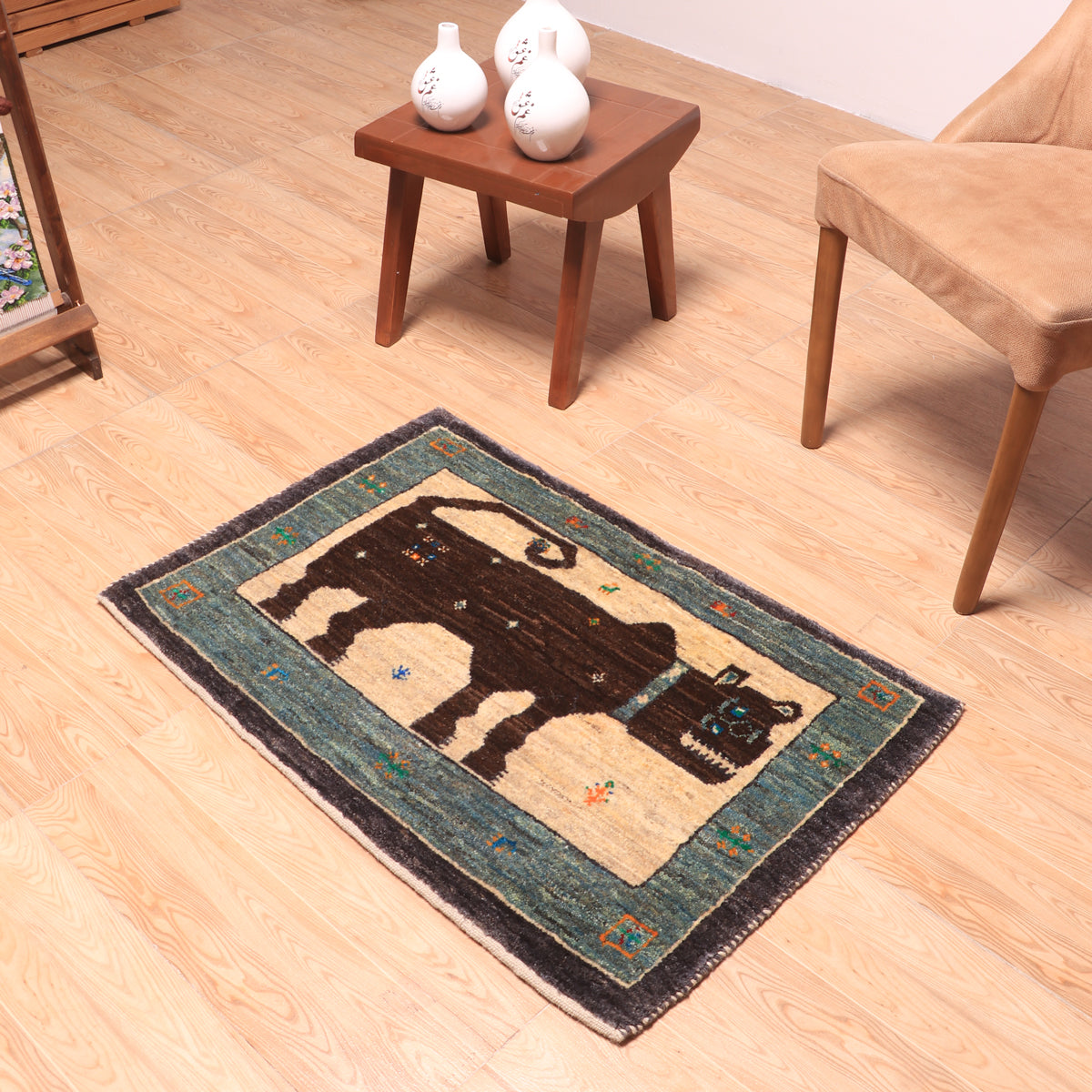 ギャッベ(ギャベ)カシュクリ 93×63cm(HSS-70109)