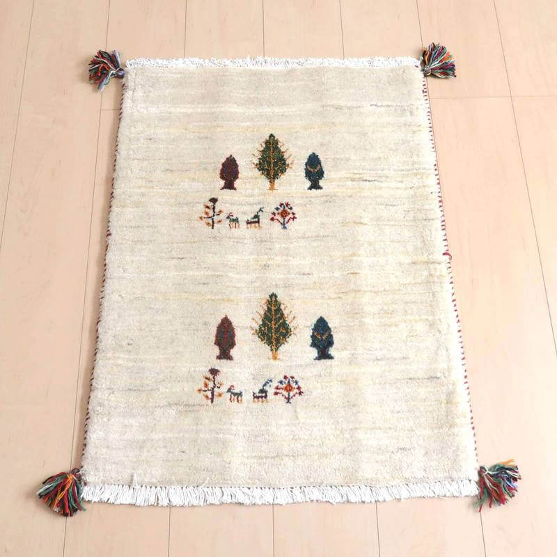 プレミアムギャッベ/ホシナマイ(ルリバフ) 75×59cm(HSS-71526)