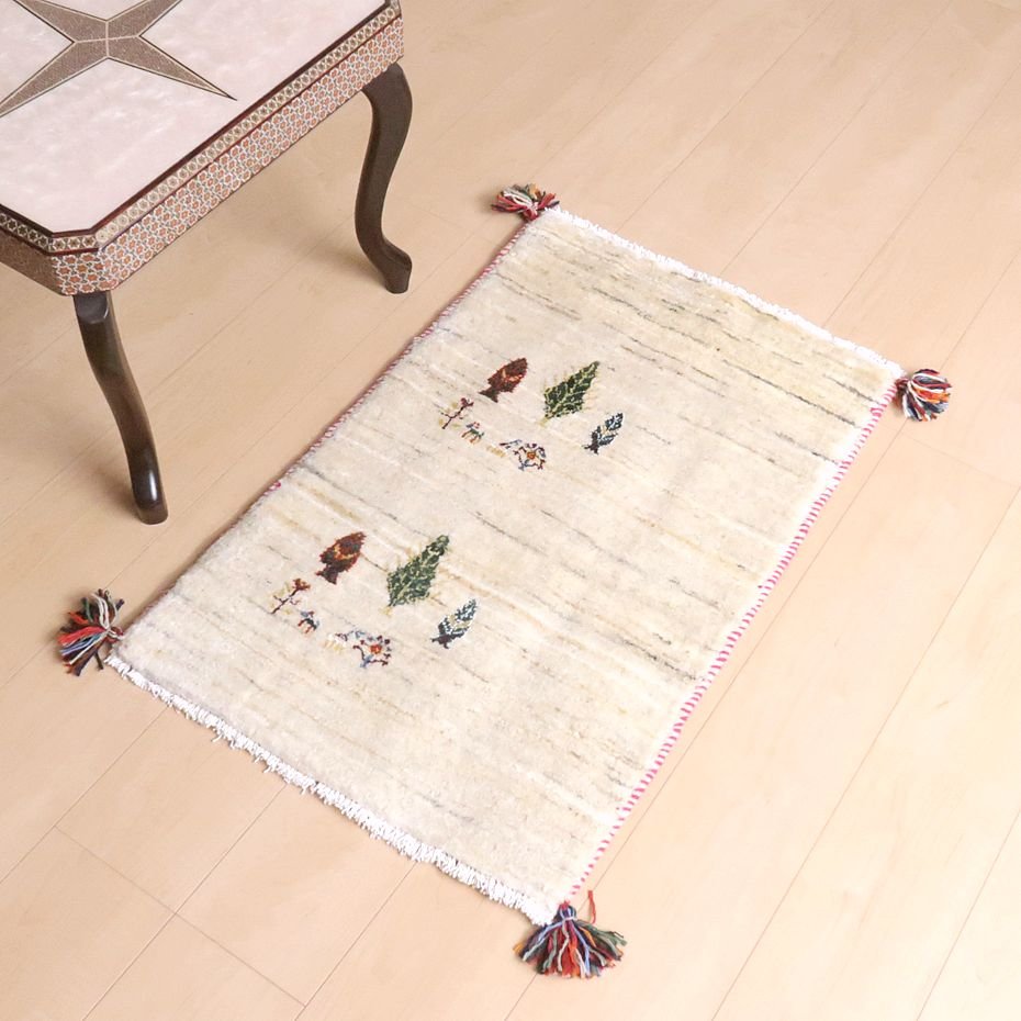 プレミアムギャッベ/ホシナマイ(ルリバフ) 83×53cm(HSS-71544)