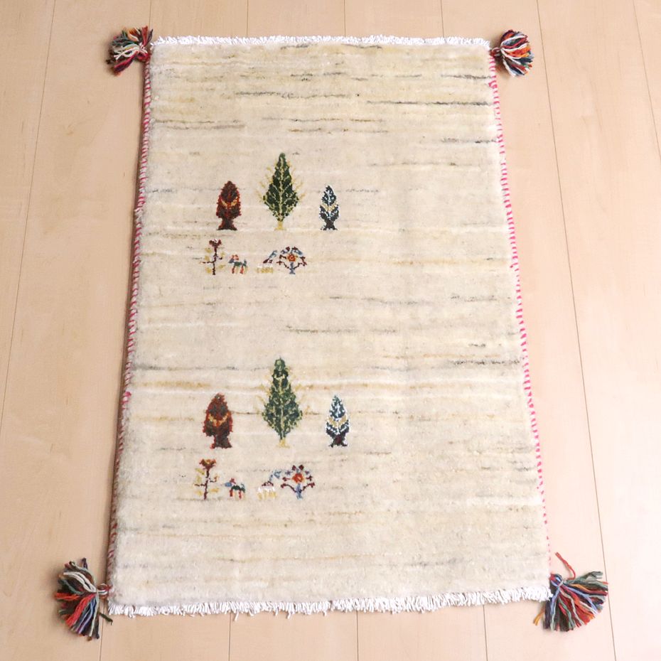 プレミアムギャッベ/ホシナマイ(ルリバフ) 83×53cm(HSS-71544)