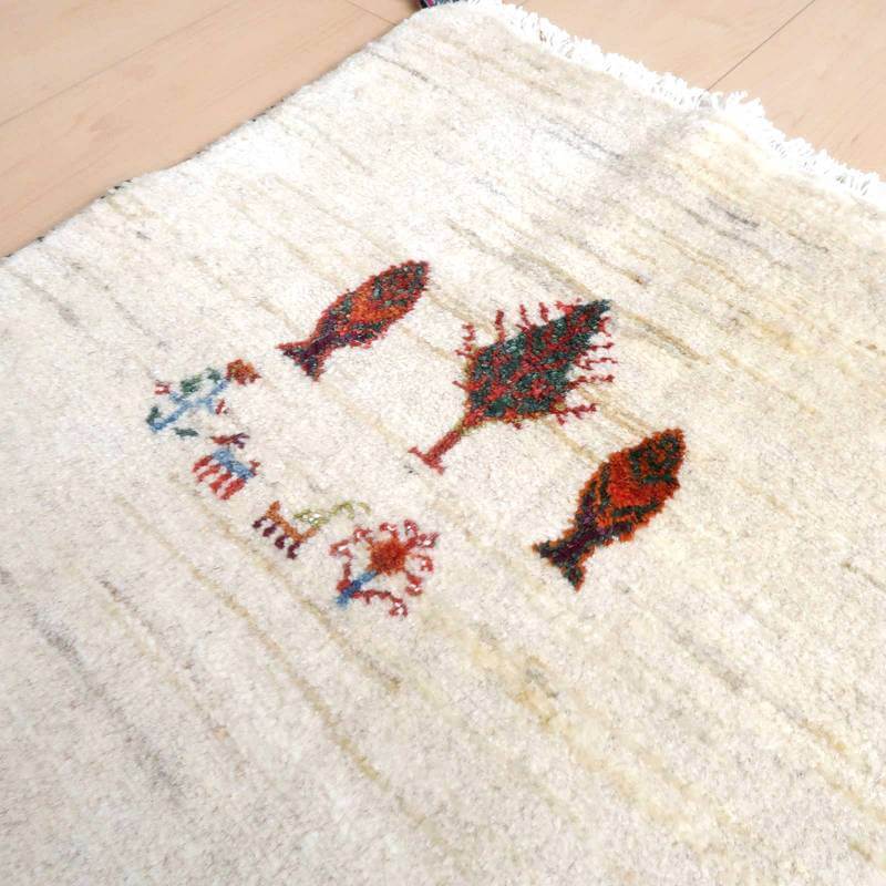 プレミアムギャッベ/ホシナマイ(ルリバフ) 84×50cm(HSS-71574)