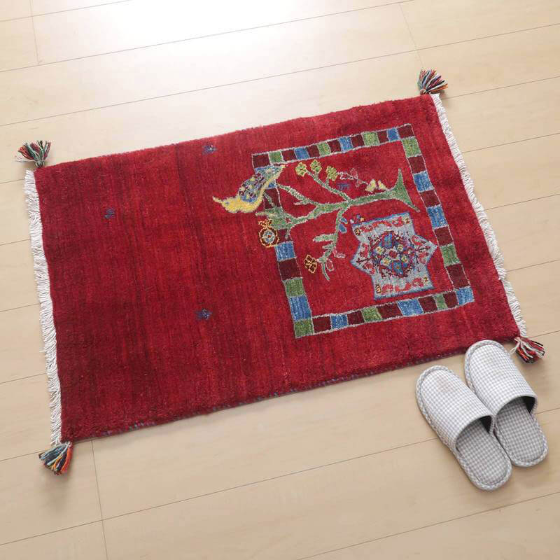 プレミアムギャッベ/ホシナマイ(ルリバフ) 93×62cm(HSS-71704)