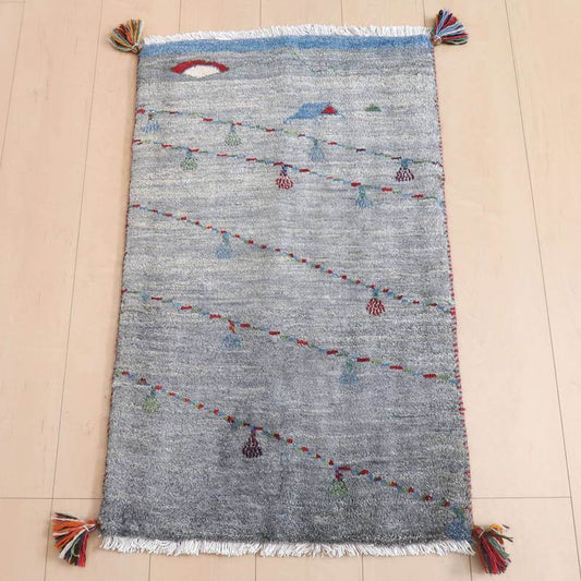 プレミアムギャッベ/ホシナマイ(ルリバフ) 85×54cm(HSS-71707)