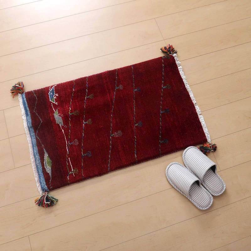 プレミアムギャッベ/ホシナマイ(ルリバフ) 81×51cm(HSS-71722)