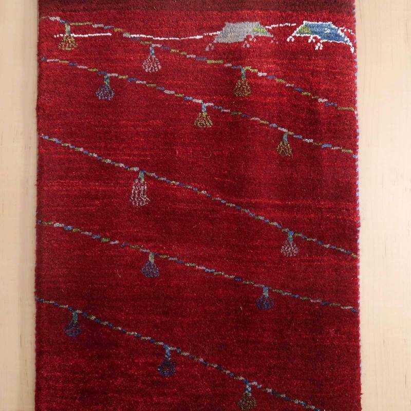 プレミアムギャッベ/ホシナマイ(ルリバフ) 81×51cm(HSS-71722)