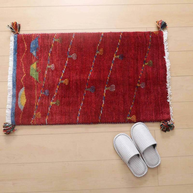 プレミアムギャッベ/ホシナマイ(ルリバフ) 88×53cm(HSS-71725)