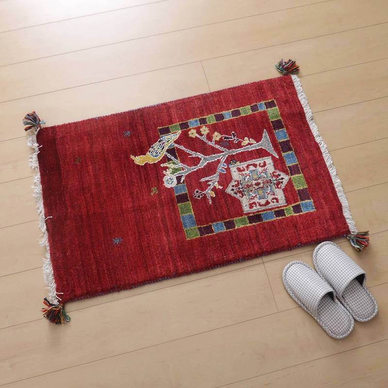 プレミアムギャッベ/ホシナマイ(ルリバフ) 92×60cm(HSS-71738)