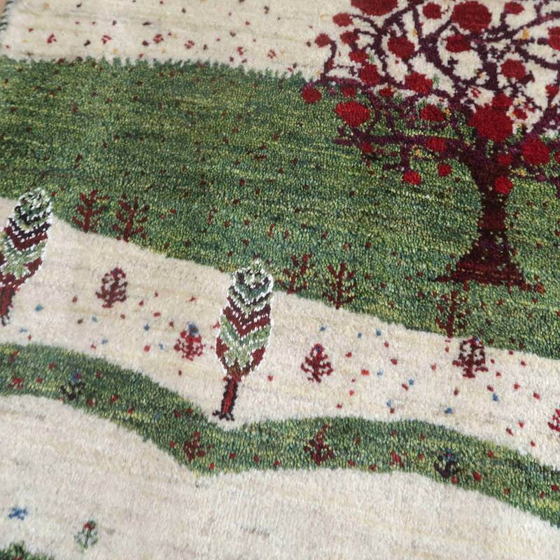 プレミアムギャッベ/ホシナマイ(ルリバフ) 88×64cm(HSS-71740)