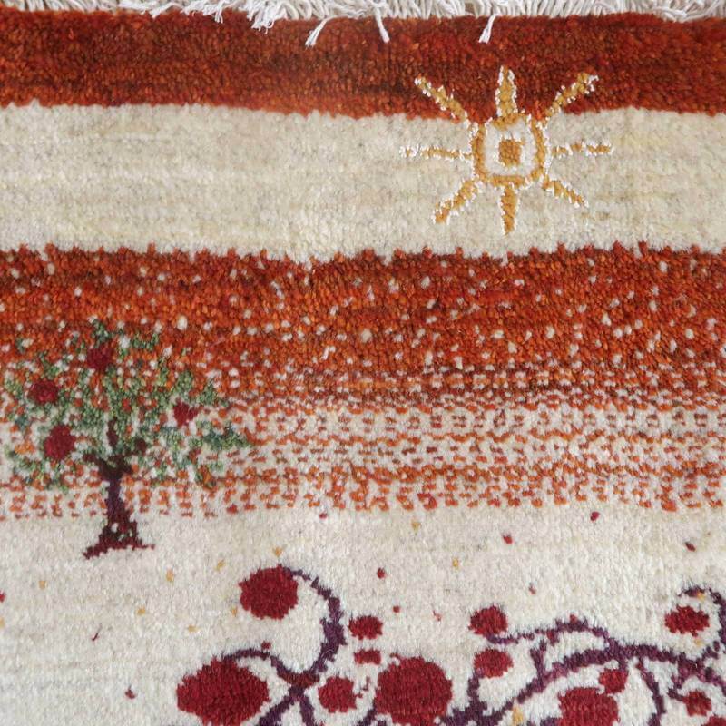 プレミアムギャッベ/ホシナマイ(ルリバフ) 88×64cm(HSS-71740)