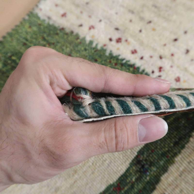 プレミアムギャッベ/ホシナマイ(ルリバフ) 88×64cm(HSS-71740)