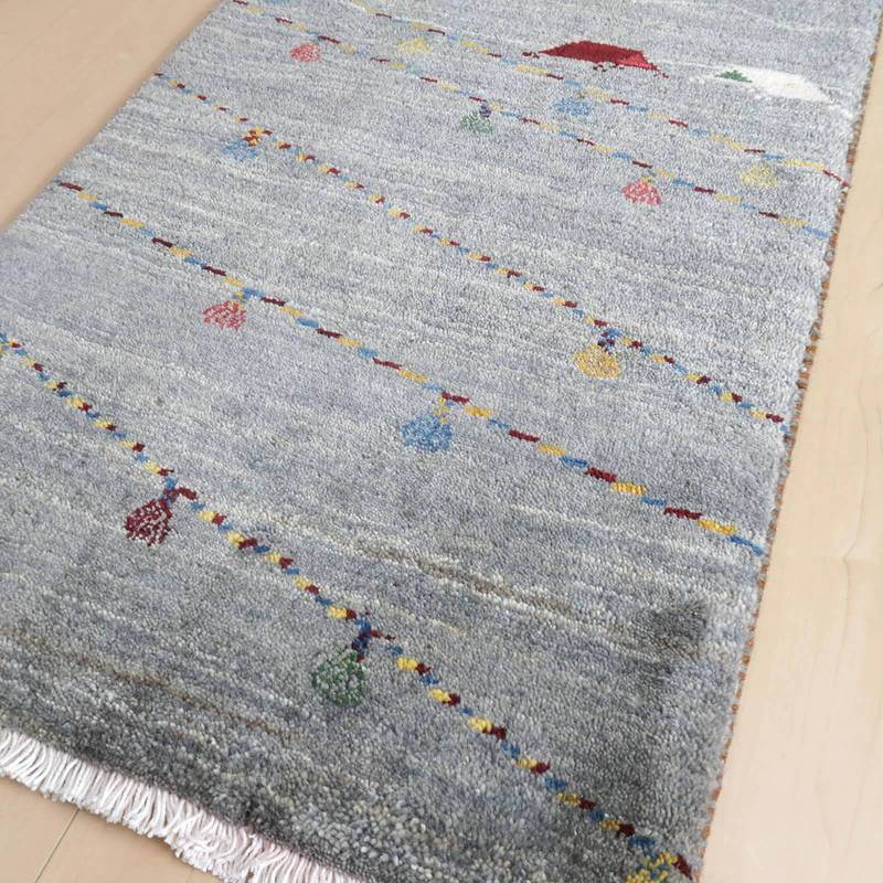 プレミアムギャッベ/ホシナマイ(ルリバフ) 92×61cm(HSS-71755)