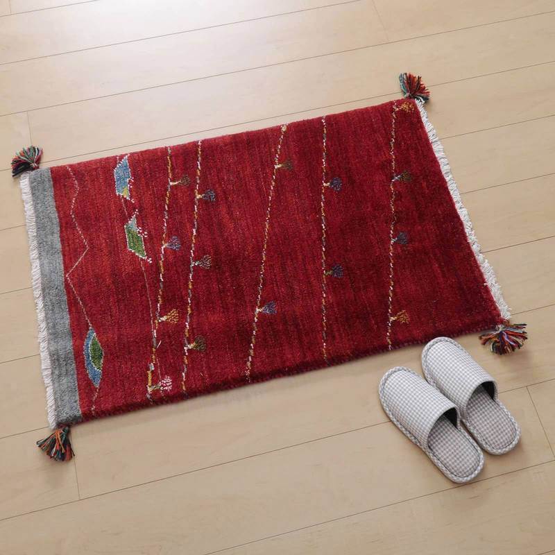 プレミアムギャッベ/ホシナマイ(ルリバフ) 93×59cm(HSS-72424)