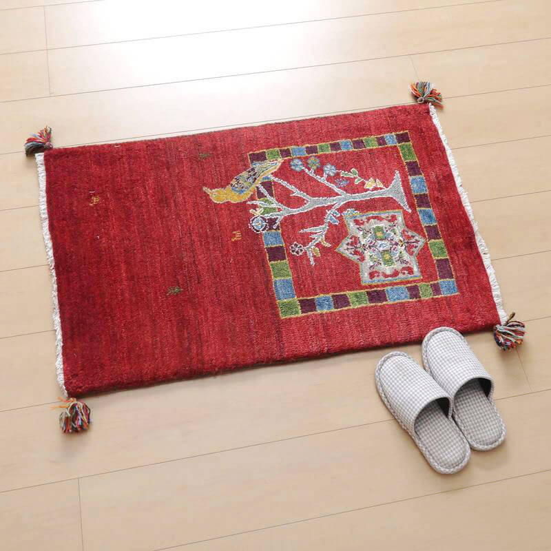 プレミアムギャッベ/ホシナマイ(ルリバフ) 93×60cm(HSS-72428)