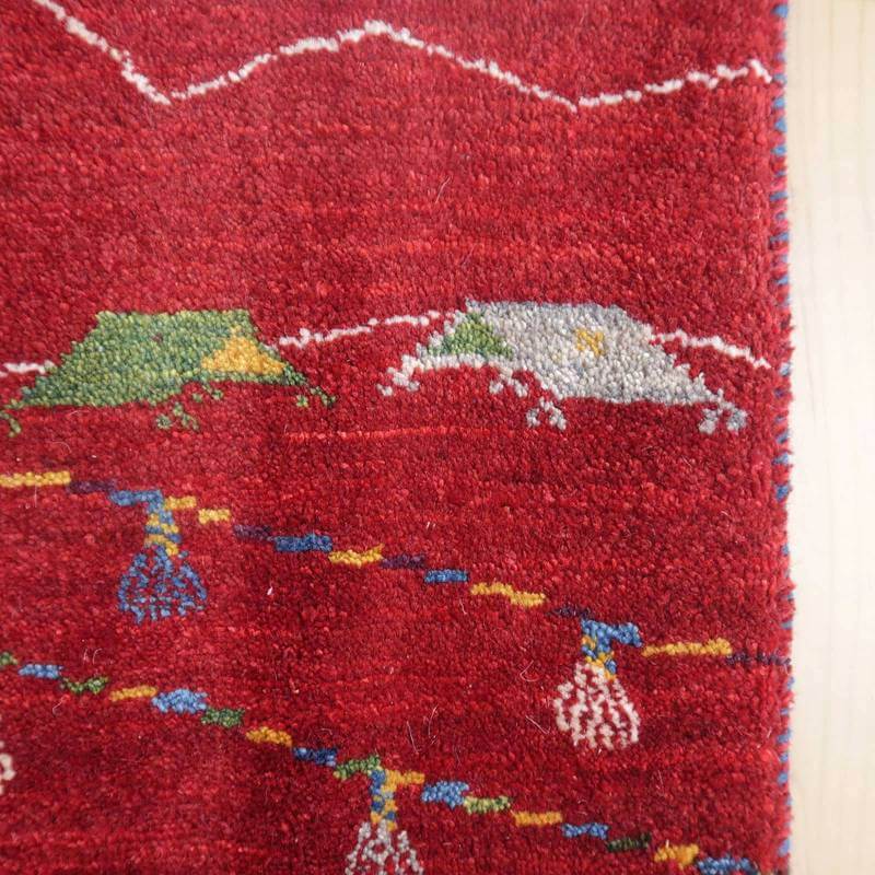 プレミアムギャッベ/ホシナマイ(ルリバフ) 91×62cm(HSS-72469)