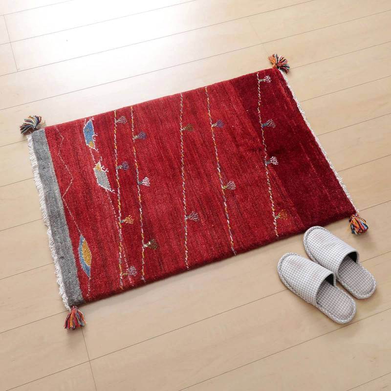プレミアムギャッベ/ホシナマイ(ルリバフ) 92×63cm(HSS-72489)