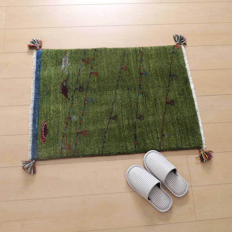 プレミアムギャッベ/ホシナマイ(ルリバフ) 83×60cm(HSS-72502)