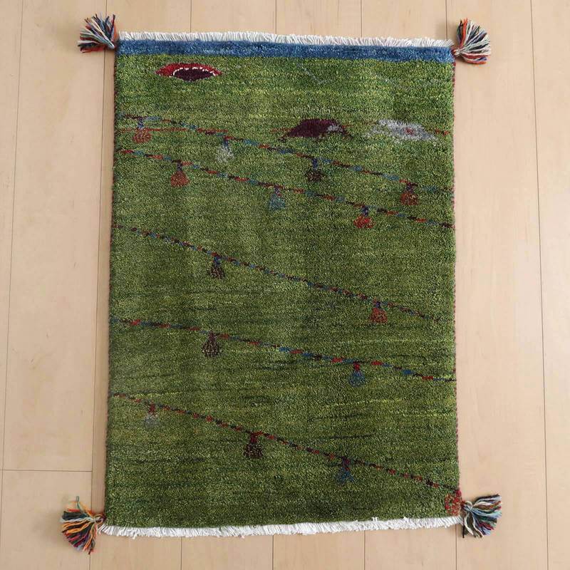 プレミアムギャッベ/ホシナマイ(ルリバフ) 83×60cm(HSS-72502)