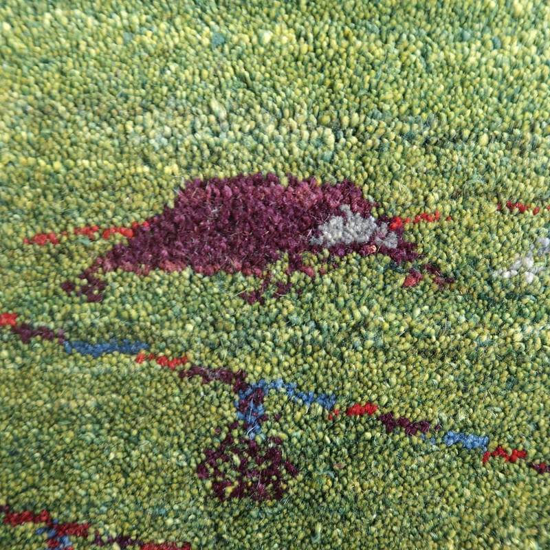 プレミアムギャッベ/ホシナマイ(ルリバフ) 83×60cm(HSS-72502)