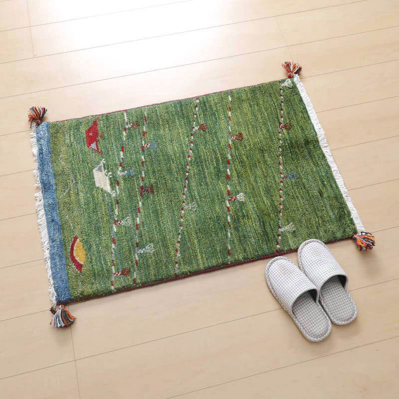 プレミアムギャッベ/ホシナマイ(ルリバフ) 91×61cm(HSS-72523)