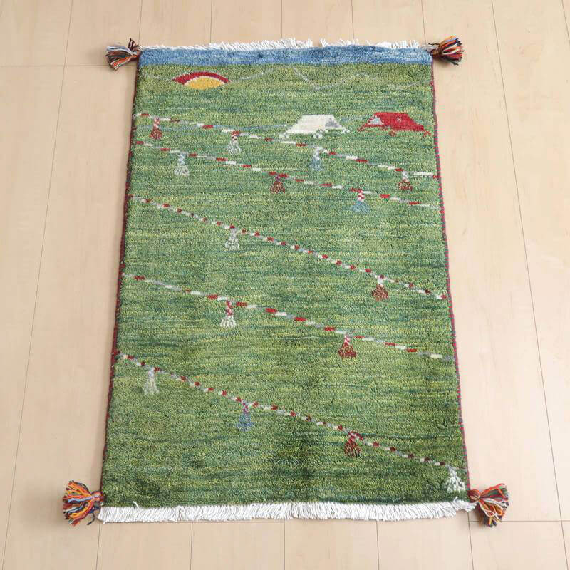 プレミアムギャッベ/ホシナマイ(ルリバフ) 91×61cm(HSS-72523)