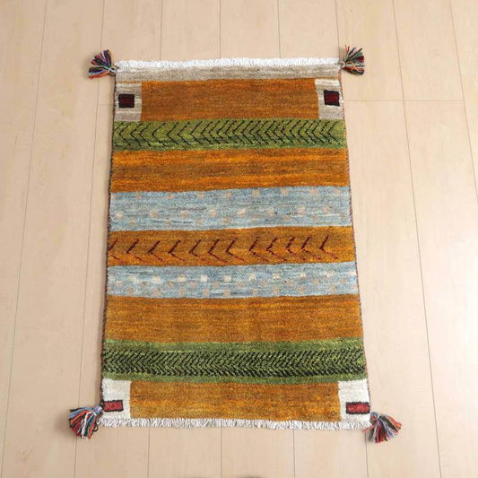 プレミアムギャッベ/ホシナマイ(ルリバフ) 84×57cm(HSS-72618)