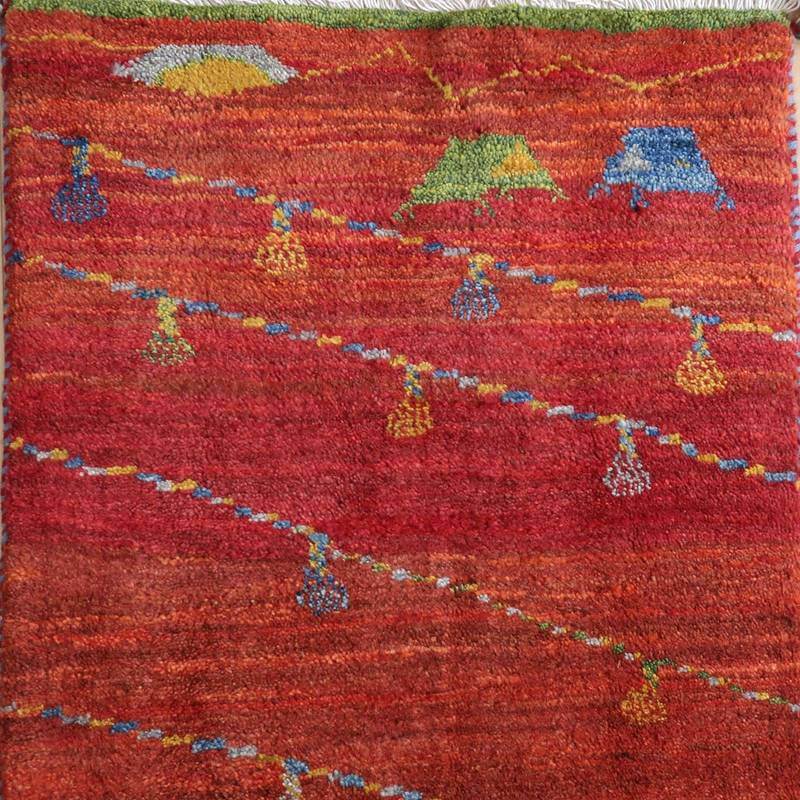 プレミアムギャッベ/ホシナマイ(ルリバフ) 93×57cm(HSS-73074)