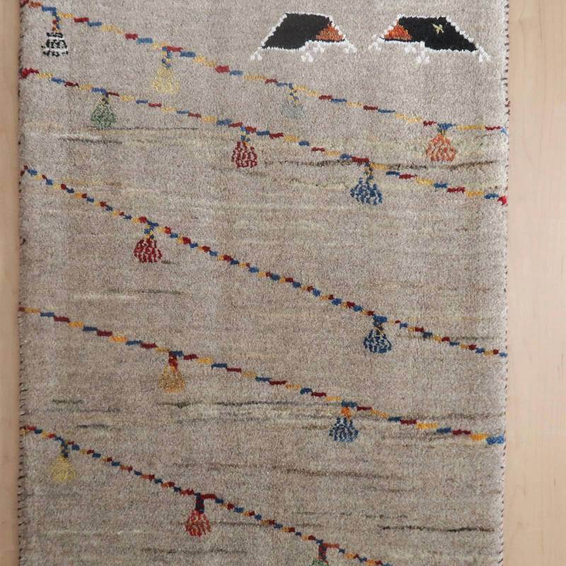プレミアムギャッベ/ホシナマイ(ルリバフ) 93×57cm(HSS-73109)