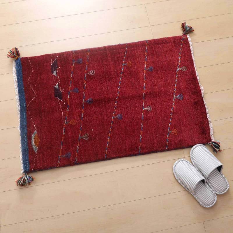 プレミアムギャッベ/ホシナマイ(ルリバフ) 96×62cm(HSS-73139)