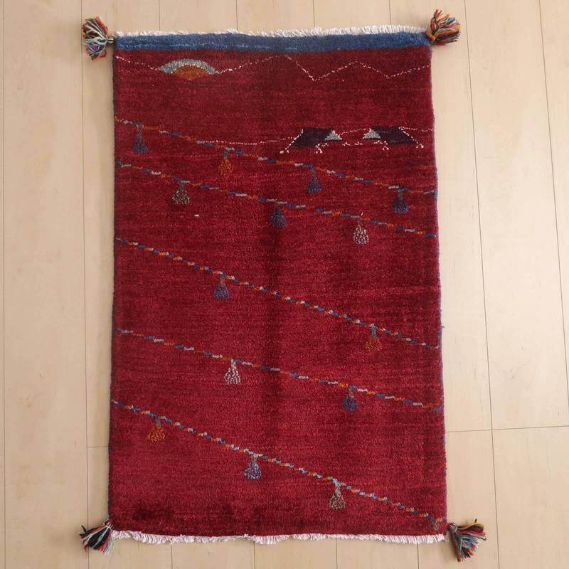 プレミアムギャッベ/ホシナマイ(ルリバフ) 96×62cm(HSS-73139)