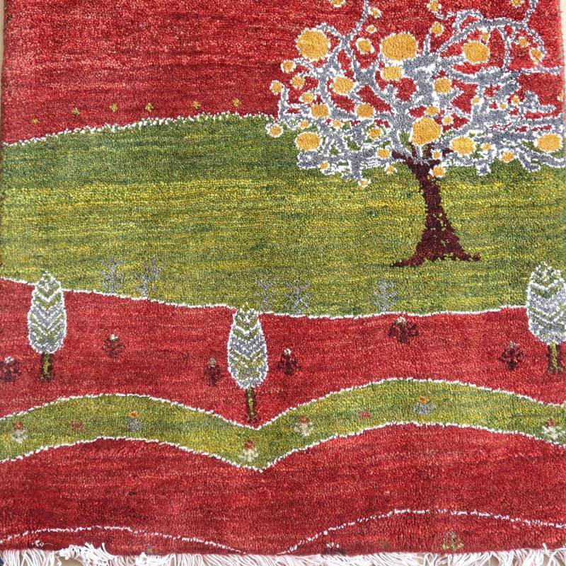 プレミアムギャッベ/ホシナマイ(ルリバフ) 93×58cm(HSS-73140)