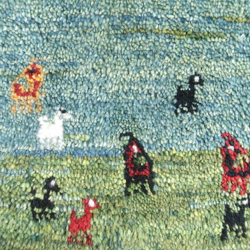 プレミアムギャッベ/ホシナマイ(ルリバフ) 88×54cm(HSS-73208)