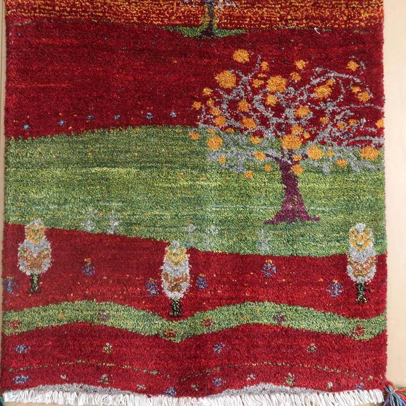 プレミアムギャッベ/ホシナマイ(ルリバフ) 85×61cm(HSS-77679)