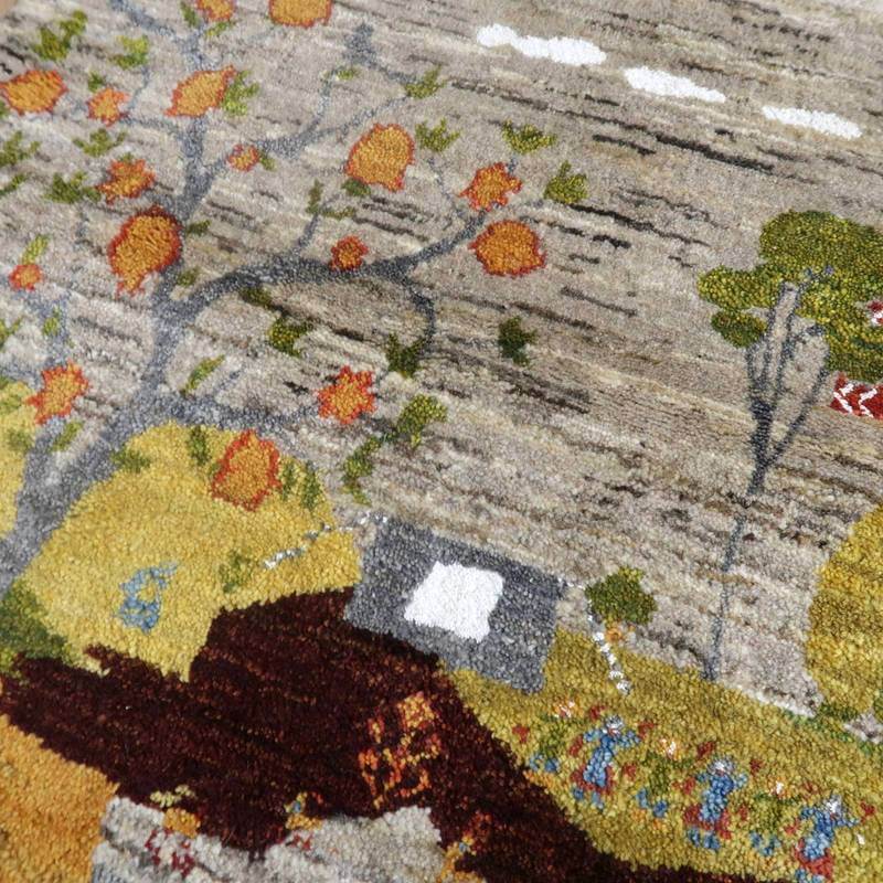 プレミアムギャッベ/ホシナマイ(ルリバフ) 69×89cm(HSS-77730)