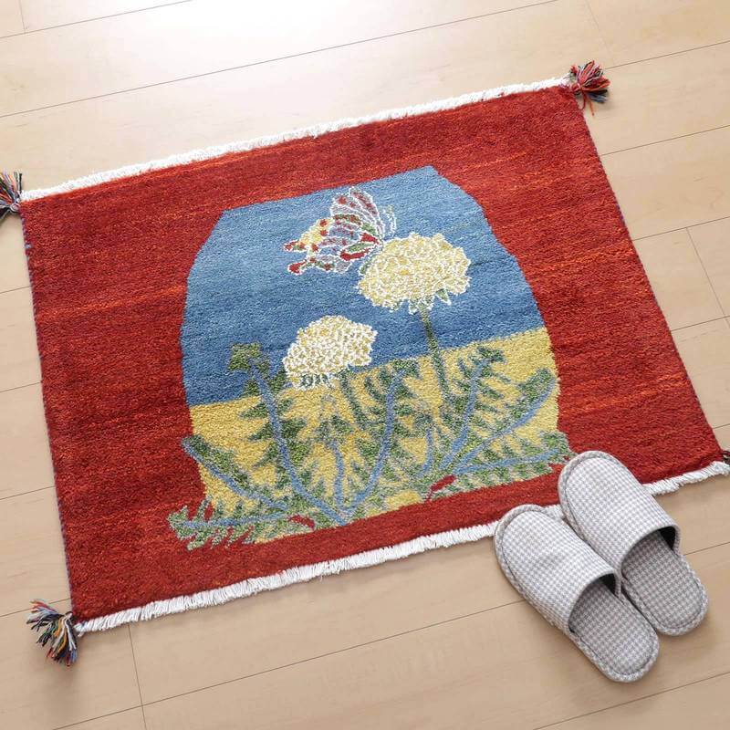 プレミアムギャッベ/ホシナマイ(ルリバフ) 65×89cm(HSS-77732)