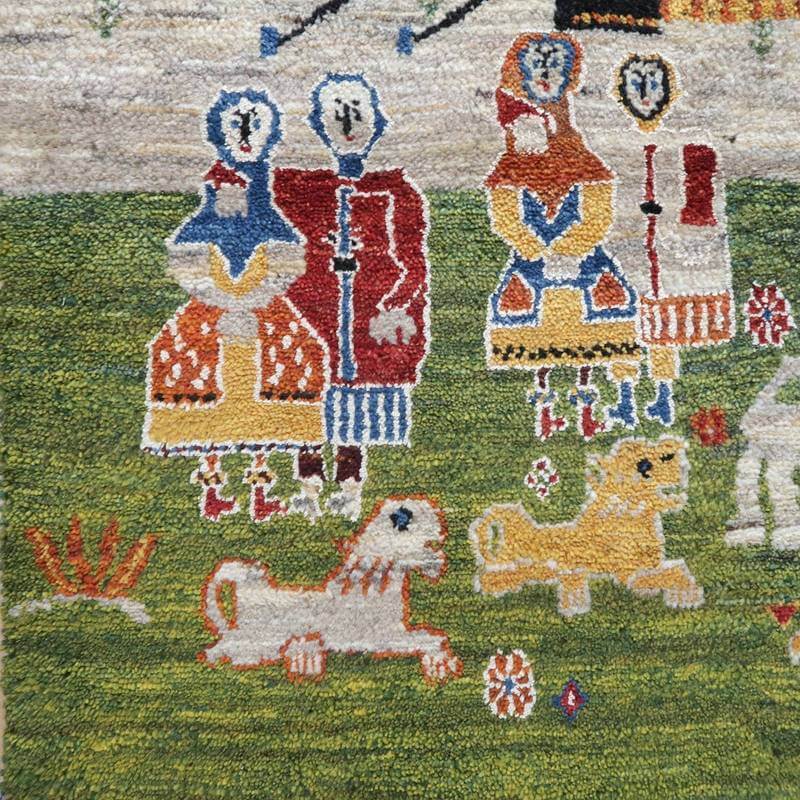 プレミアムギャッベ/ホシナマイ(ルリバフ) 62×89cm(HSS-77735)