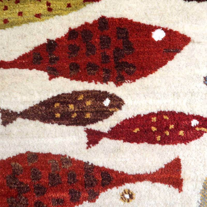 プレミアムギャッベ/ホシナマイ(ルリバフ) 63×92cm(HSS-77740)