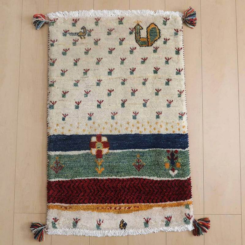 ギャッベ(ルリバフ) 87×58cm(HSS-77763)