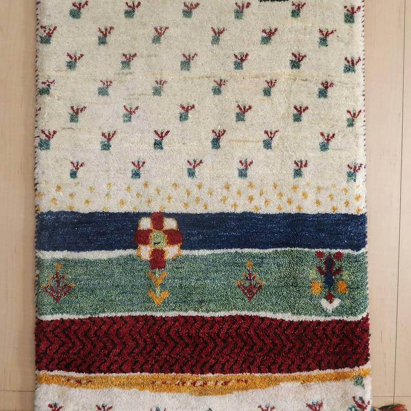 ギャッベ(ルリバフ) 87×58cm(HSS-77763)