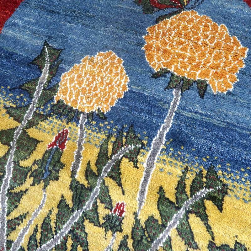 プレミアムギャッベ/ホシナマイ(ルリバフ) 64×88cm(HSS-777691)