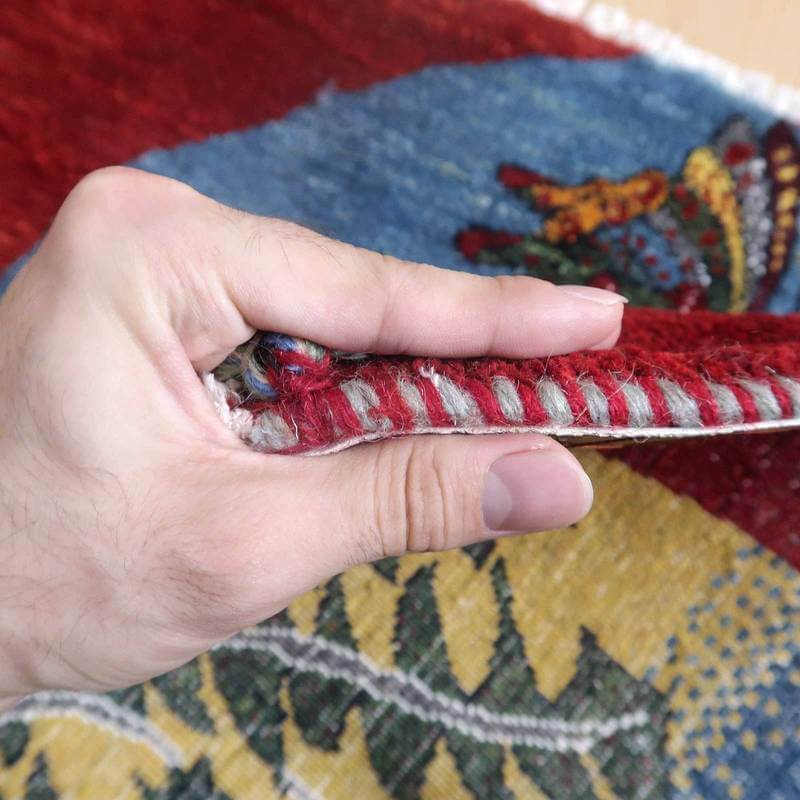 プレミアムギャッベ/ホシナマイ(ルリバフ) 64×88cm(HSS-777691)