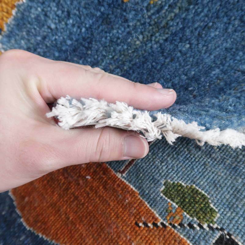 プレミアムギャッベ/ホシナマイ(ルリバフ) 63×92cm(HSS-77772)