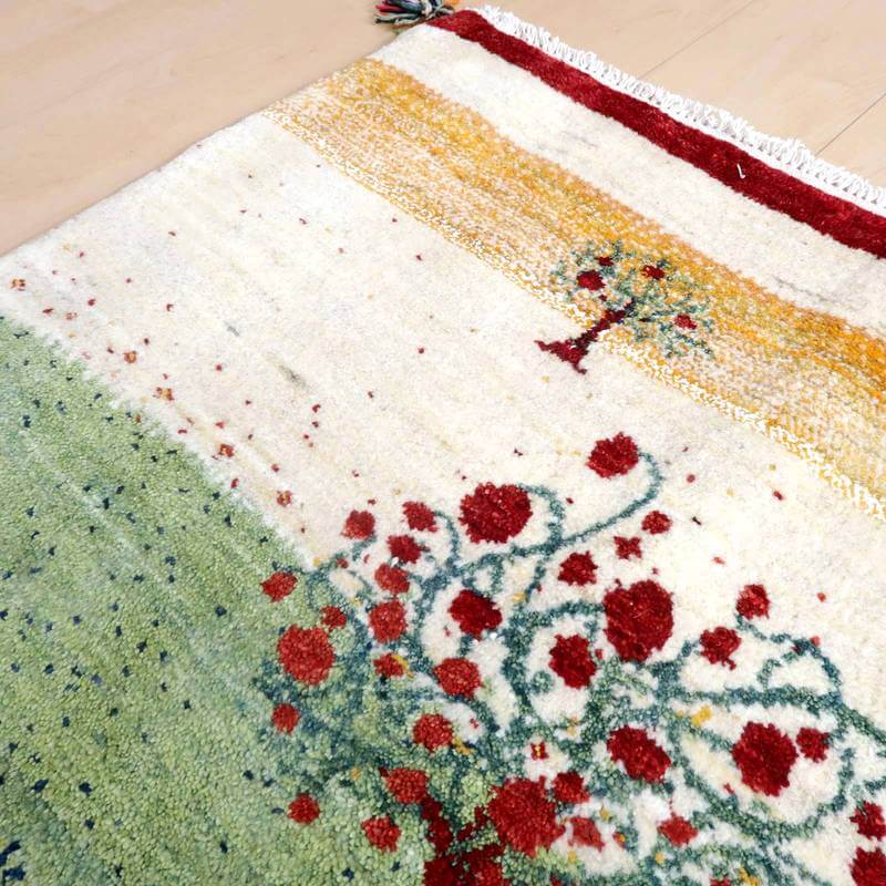 プレミアムギャッベ/ホシナマイ(ルリバフ) 92×62cm(HSS-77795)