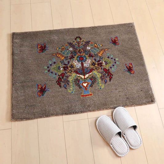 プレミアムギャッベ/ホシナマイ(ルリバフ) 90×62cm(HSS-91165)