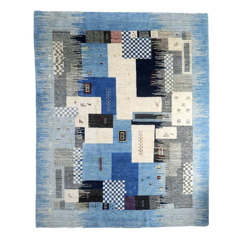 プレミアムギャッベ/ホシナマイ(ルリバフ) 303×246cm(HX-10863)