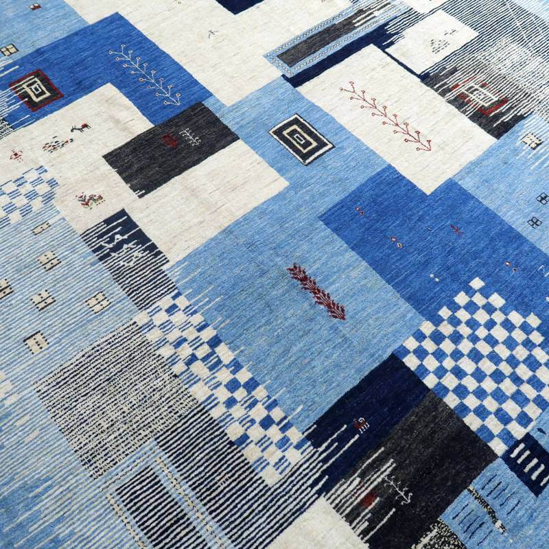 プレミアムギャッベ/ホシナマイ(ルリバフ) 303×246cm(HX-10863)