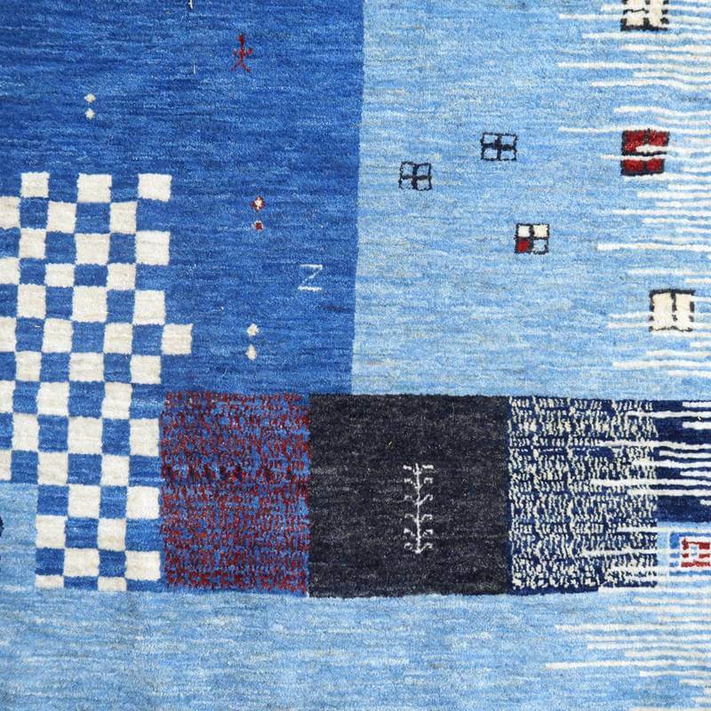 プレミアムギャッベ/ホシナマイ(ルリバフ) 303×246cm(HX-10863)