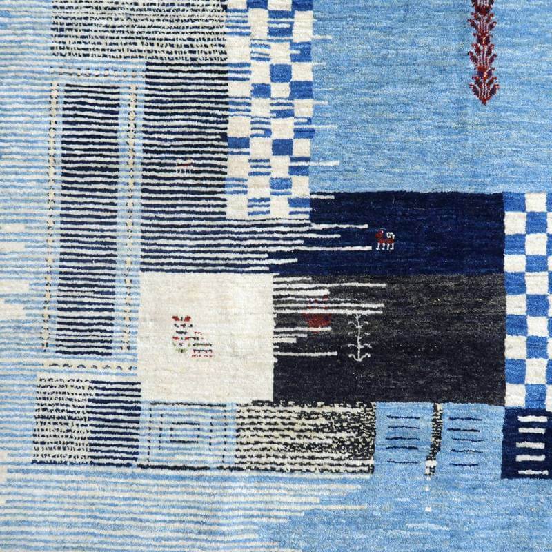 プレミアムギャッベ/ホシナマイ(ルリバフ) 303×246cm(HX-10863)