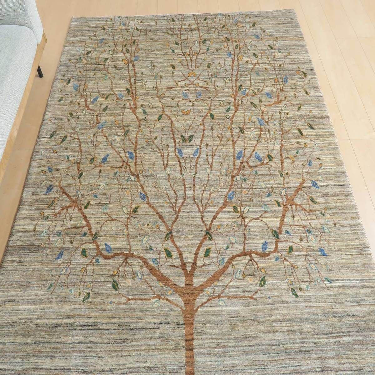 プレミアムギャッベ/ホシナマイ(ルリバフ) 274×160cm(HX-19617)